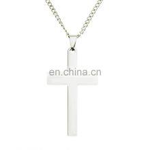 Religious Christian Faith Jesus Crucifix Jewelry Stainless Steel Plated 14K Gold Inverted Sideways Cross Necklace thumbnail-5