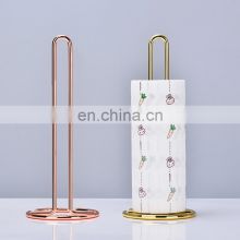 Paper Towel Holder Countertop Table Storage Bathroom Rose Gold Free Tissue Roll Toilet Metal Standing Kitchen Paper Towel Holder