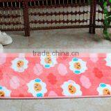 Floral Design Printed Bath Mats Coral Fleece Heated Bath Mat
