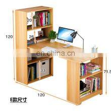 Eco-friendly Adult Modern Office Home Simple Wooden Study Computer Table Writing Office Desk With Book Shelf thumbnail-5