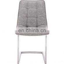 Popular Leather Dining Chair Square Seat With Sliver Leg thumbnail-3