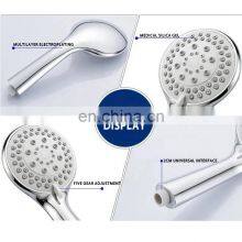 Hot Sale ABS Plastic Watermark Bathroom Rainfall Hand Shower Hand Held 5 Functions Shower Head thumbnail-5