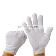 Factory Price White Color Durable Anti Slip High Abrasion Resistance Mechanics Protective Cotton Knitted Work Safety Gloves