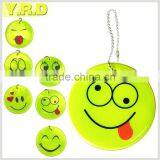 Hot Selling Soft Plastic Reflective Safety Keychain Hanger EN13356