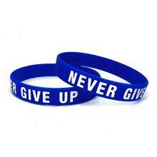 Factory Wholesale Hot Sale NEVER GIVE up Inspirational Custom Rubber Wristband thumbnail-5