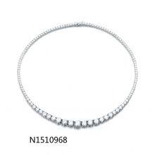 Luxury Hip Hop Tennis Necklace 3m/4m/5m Created Moissanite Gemstone Unisex Basic Tennis Chain Necklace Fine Jewelry Wholesale thumbnail-1