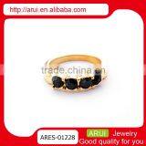 Elegant Ladies Sexy Noble Dubai Gold Ring With Black Diamond thumbnail-1