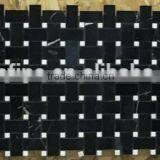 Weaving marble black and white mosaic