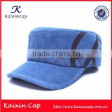2015 new fashion high quality blue jean wide brim military army cap
