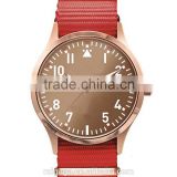 The Gorgeous Design And Brown Face Fabrics Nylon Strap Stainless Steel Quartz Watch
