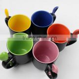 China manufacturer wholesale ceramic coffee glazed mug with spoon