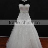Nice beading collar! New french lace with bling bling beading popular A-line wedding dress