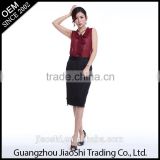 Alibaba fashion Genuine high quality material formal office chiffon black Overskirt women short dress