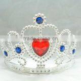 8.5cm High X 12cm Diameter Metallic Silver Heart Plastic Tiaras and Crowns thumbnail-5