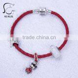 EULNY Wholesale 925 Sterling Silver Slasp Chinese New Year 3mm Leather Bracelet thumbnail-3