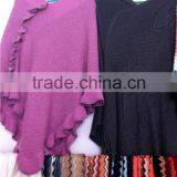 Fashion lady long style hollow out Knitted sweater poncho wth lace