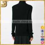 Black Long Sleeve Woman Wool Winter Sweater thumbnail-4