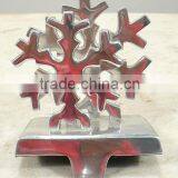 Snow Flower Metal Stocking Holder , Christmas Stocking Holders For Home Decorations, Designer Stocking Holder For Christmas thumbnail-1