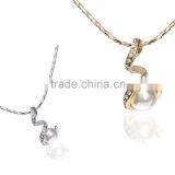 Fashion 18k Austrian Crystal Gold Plated Pearl Necklace For Women Supplier's Choice thumbnail-1