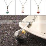 2016 Glass Dried Flower Chain Pendant Wish Bottle Necklace For Women Jewellery Wedding thumbnail-4