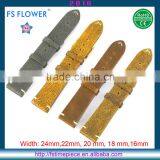 FS FLOWER - Western Style Leisure Genuine Leather Watch Strap 20mm, 22mm, 18mm