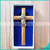 Wood Inspired Bronze Wall Cross Crucifix Jesus Christ thumbnail-1