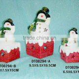 Ceramic Snowman Candle Holder thumbnail-1