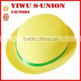 Custom Yellow Carnival Clown Felt Party Bowler Hat