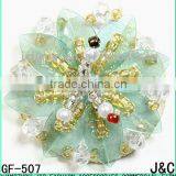 4cm Green Color Flower Beads Shoes Bow for Lady Shoes thumbnail-1