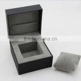 High Quality Black Plastic Paper Clamshell Watch Box Packaging With Pillow thumbnail-4