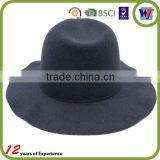 Wide Brim Flat Top Black Wool Felt Cheap Fedora Hat Rack For Men thumbnail-2