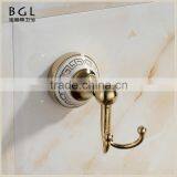 Wall Mounted Ceramic and Metal Bathroom Accessories Golden Finishing Coat Hook