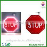 LED Solar Warning Stop Paddle /Roadside Warning Board Solar Energy