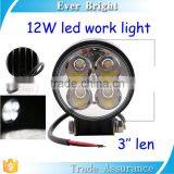 12W Work Led Light Waterproof Auto Led Light 3'' Len Round Led Flood Light Outdoor