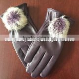 personalized creative suede fashion winter fur fingerless leather gloves