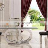 TH286 Modern Dining Room Furniture Tempered Glass Table Chairs thumbnail-5