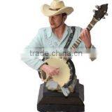 Promotional Antique Western Cow Boy Resin Musician Statues thumbnail-1
