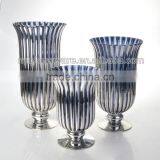 Home Decortative Red & Silver Colored Holiday Silver Blue Holiday Hurricane Lamp thumbnail-1
