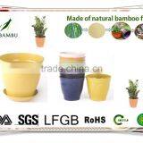 OEM Available No Pollution Antique Bamboo Fiber Flower Pots thumbnail-3