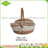 China Custom Excellent Quality Wholesale Cheap Handmade Mini Empty Wicker Picnic Basket thumbnail-2