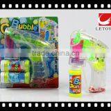 Factory Supply Eco-freindly Transparent Flashing Bubble Gun With 2 Bottles Bubble Water thumbnail-1