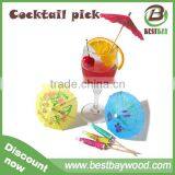 Best Sell Party Decoration Umbrella Wood Disposable Cocktail Picks thumbnail-3