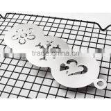 OEM Cheap 3 in 1 Stainless Steel Coffee Stencil Cupcake Cookie Stencils as Seen on tv thumbnail-2