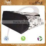 20 Oz Natural Canvas Boat Bag With Overall Print & Black Trimmed Handle & Bottom thumbnail-4