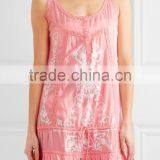 Pretty Boho Crochet-Trimmed Mexican Embroidered Semi-sheer Voile Beach Mini Dress Names Of Girls Dresses HSD5890 thumbnail-2