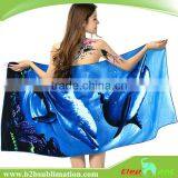 Full Sublimation Printing Gym Microfiber Sports Beach Microfiber Towel