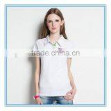 Wholesale 100% Cotton Casual Polo t Shirt Women/girl in GunagZhou Factory thumbnail-2