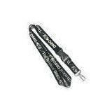 Conference Custom Woven Black Lanyard With Egg Hook Plastic Buckle