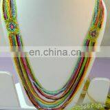 Seedbead Colourful Chunky Multi Layer Necklace thumbnail-1