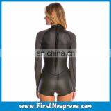 Back Zipper 2/3MM Neoprene CR Rubber Women Long Sleeve Smooth Skin Shorty Diving Suit thumbnail-3